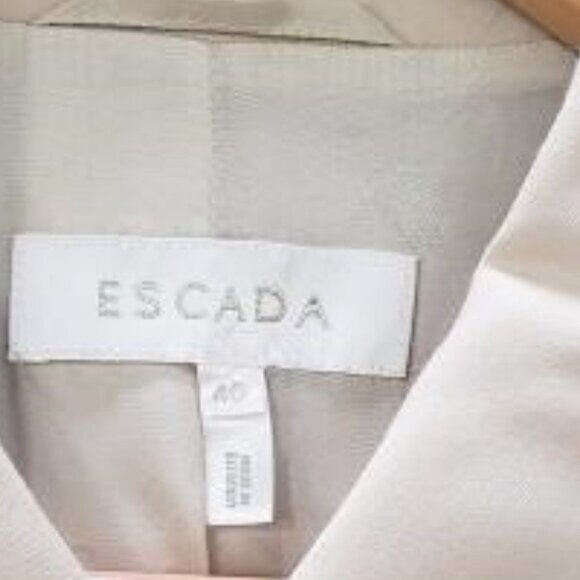 ESCADA Cream Power Suit Career Set Jacket & Pants sz 40 & 42 US 8 & 10 - Picture 3 of 6